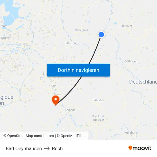 Bad Oeynhausen to Rech map