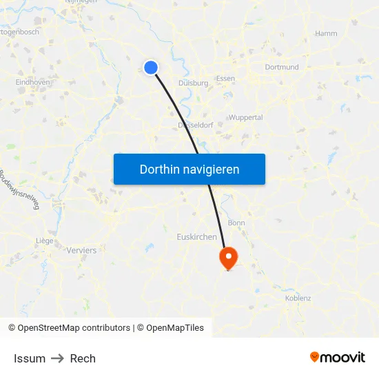 Issum to Rech map
