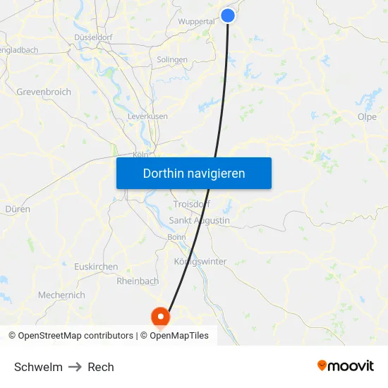 Schwelm to Rech map
