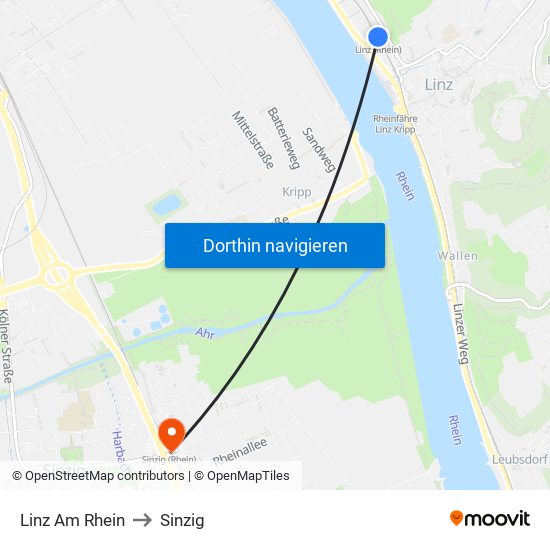 Linz Am Rhein to Sinzig map