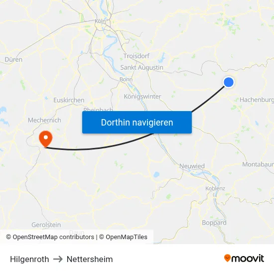 Hilgenroth to Nettersheim map