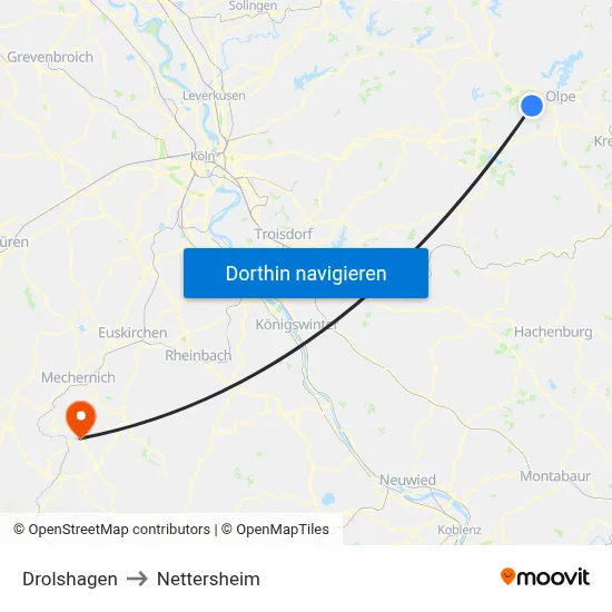 Drolshagen to Nettersheim map