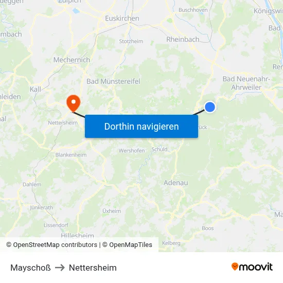 Mayschoß to Nettersheim map