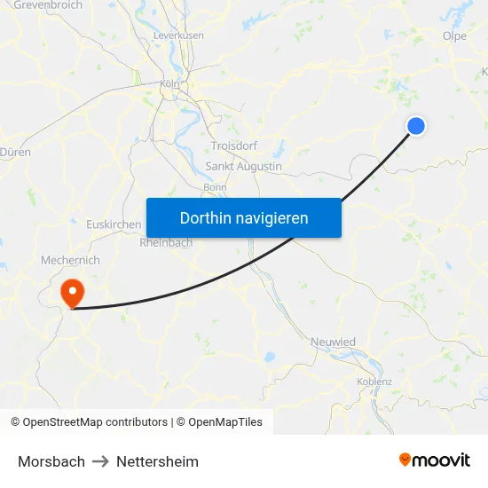 Morsbach to Nettersheim map