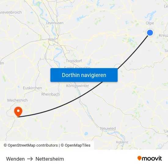 Wenden to Nettersheim map