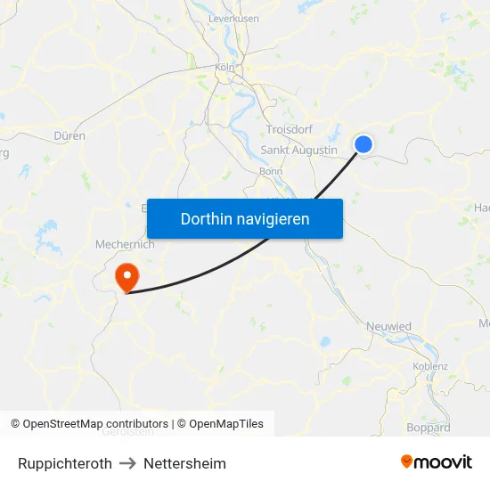 Ruppichteroth to Nettersheim map