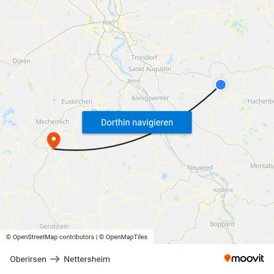 Oberirsen to Nettersheim map