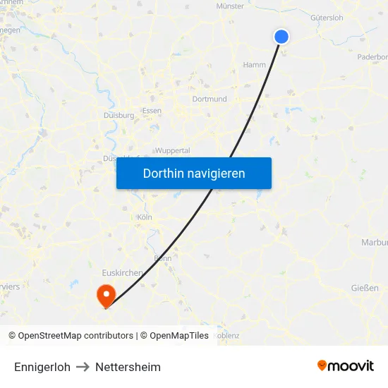 Ennigerloh to Nettersheim map