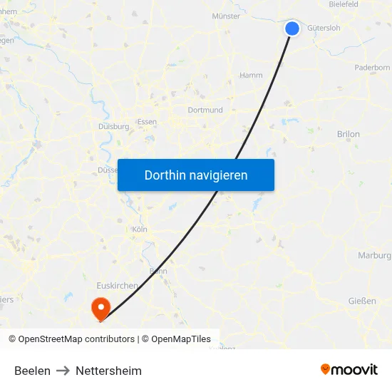 Beelen to Nettersheim map