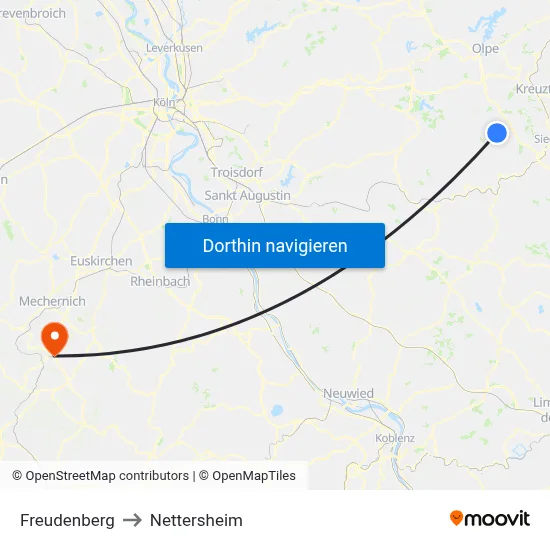 Freudenberg to Nettersheim map