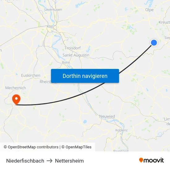 Niederfischbach to Nettersheim map