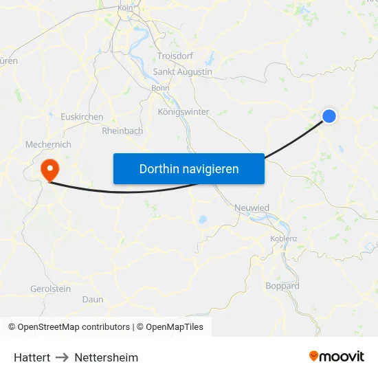 Hattert to Nettersheim map