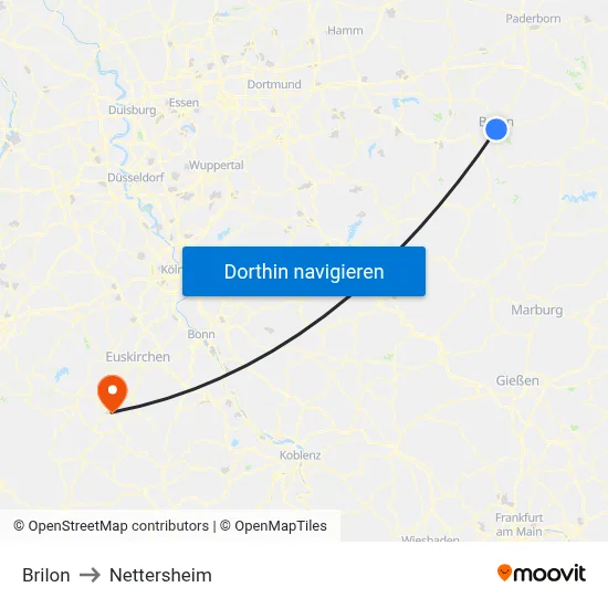 Brilon to Nettersheim map