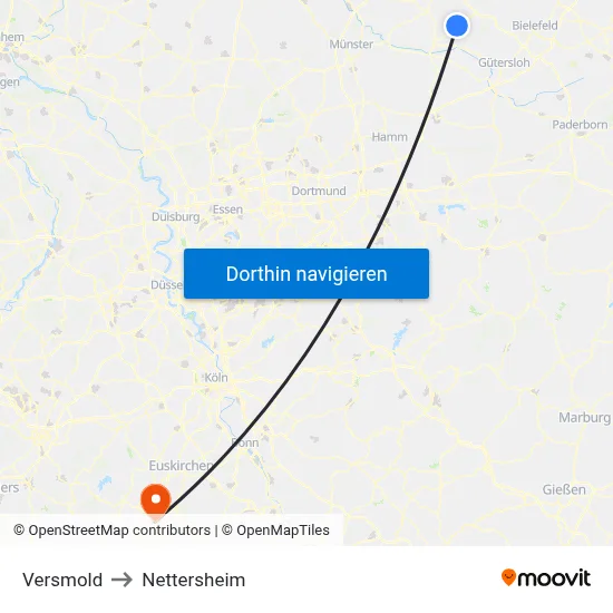 Versmold to Nettersheim map