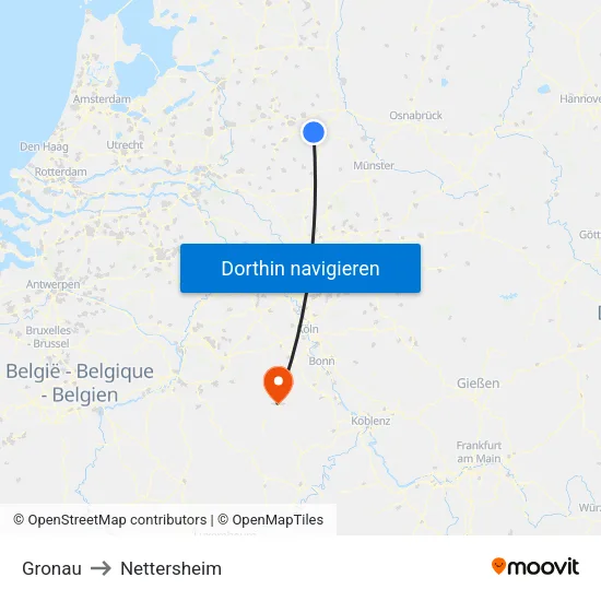 Gronau to Nettersheim map