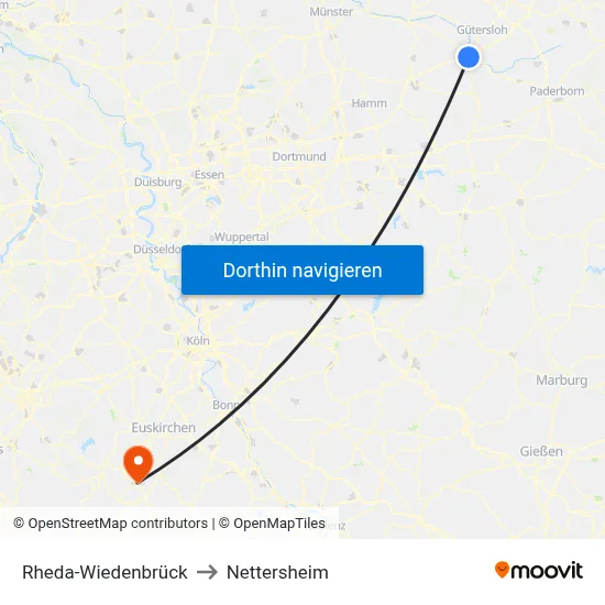 Rheda-Wiedenbrück to Nettersheim map