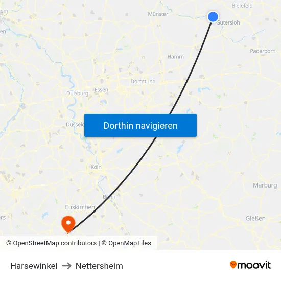 Harsewinkel to Nettersheim map