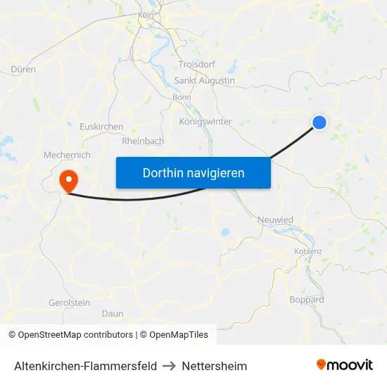 Altenkirchen-Flammersfeld to Nettersheim map