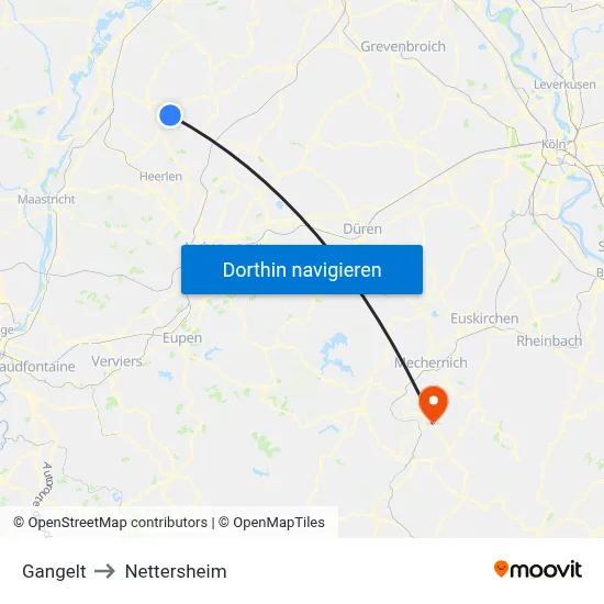 Gangelt to Nettersheim map