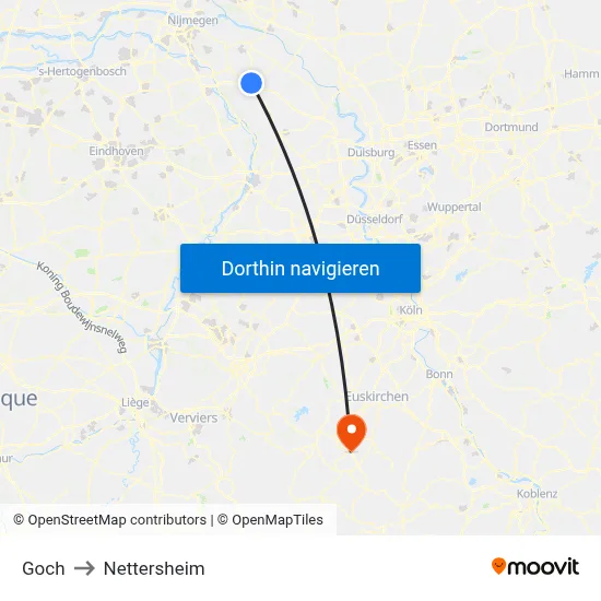 Goch to Nettersheim map