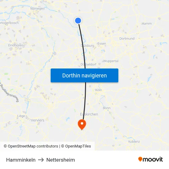 Hamminkeln to Nettersheim map