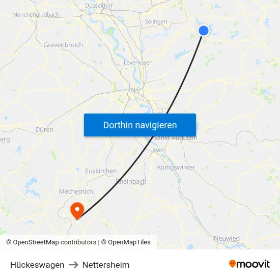 Hückeswagen to Nettersheim map