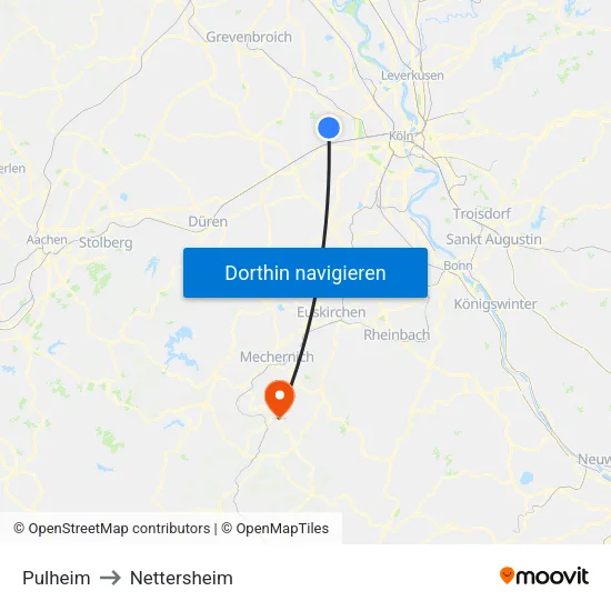 Pulheim to Nettersheim map