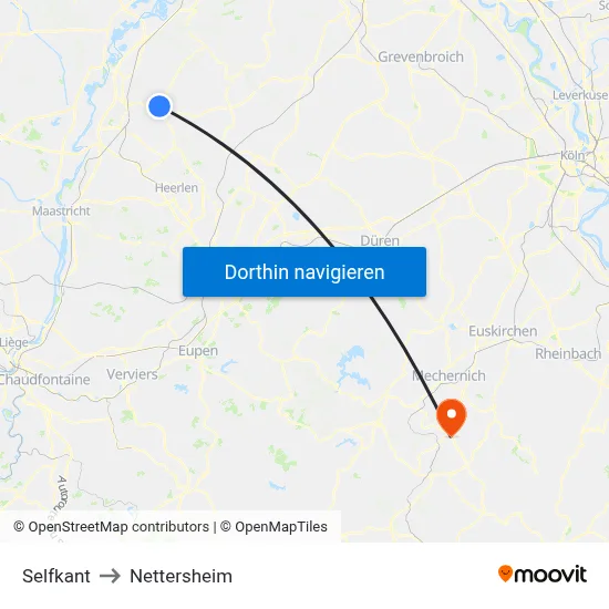 Selfkant to Nettersheim map