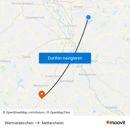 Wermelskirchen to Nettersheim map