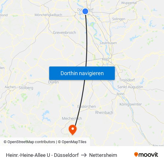 Heinr.-Heine-Allee U - Düsseldorf to Nettersheim map