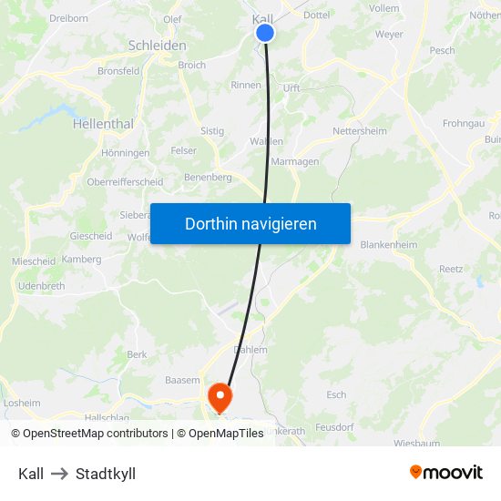 Kall to Stadtkyll map