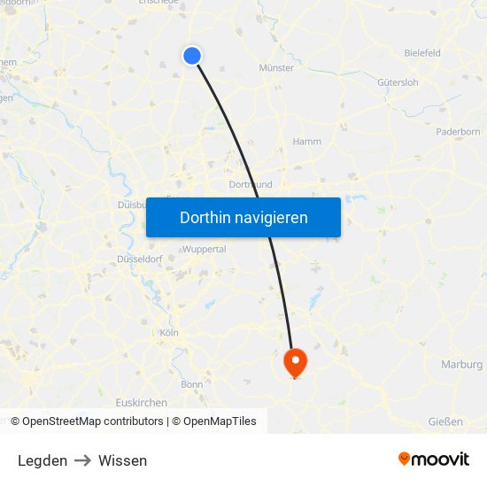 Legden to Wissen map