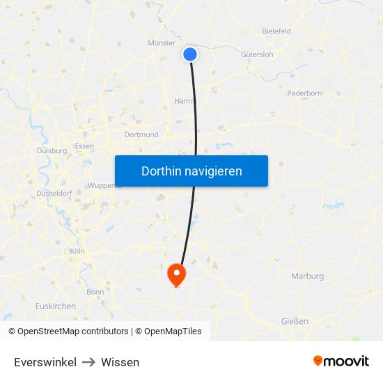 Everswinkel to Wissen map