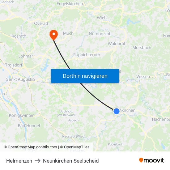 Helmenzen to Neunkirchen-Seelscheid map