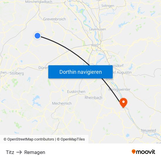 Titz to Remagen map