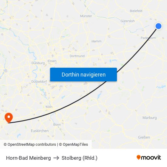 Horn-Bad Meinberg to Stolberg (Rhld.) map