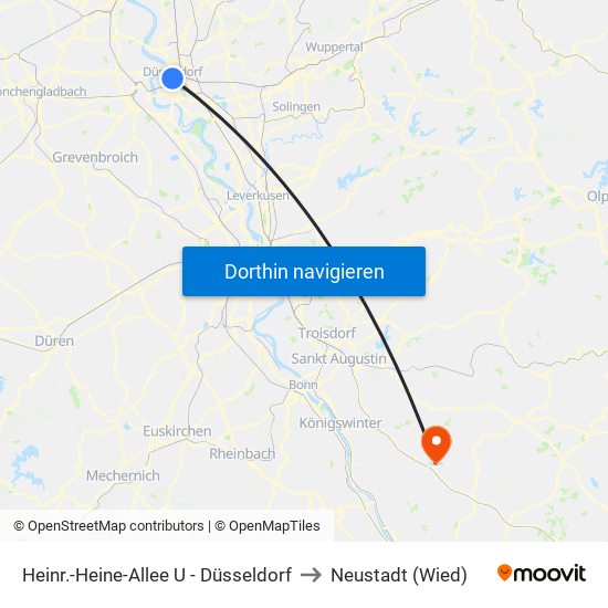 Heinr.-Heine-Allee U - Düsseldorf to Neustadt (Wied) map