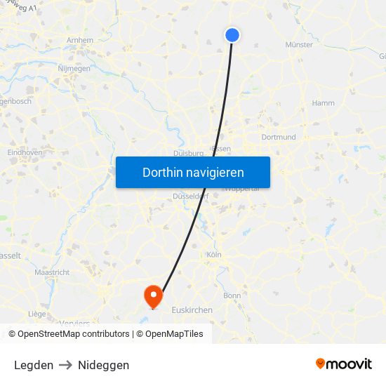 Legden to Nideggen map