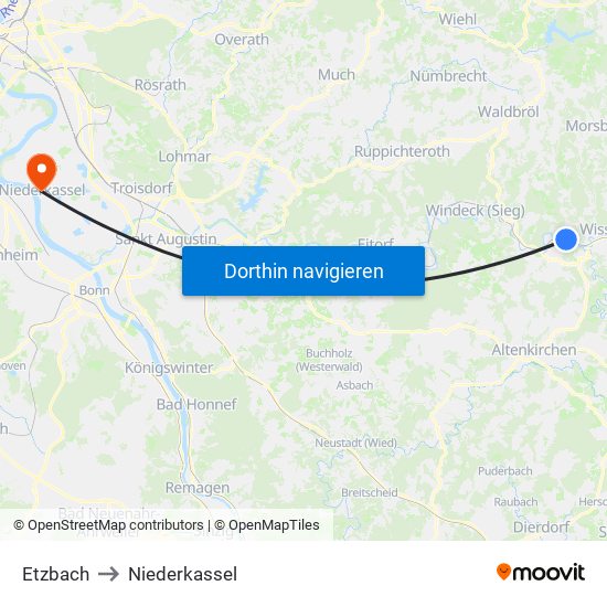 Etzbach to Niederkassel map