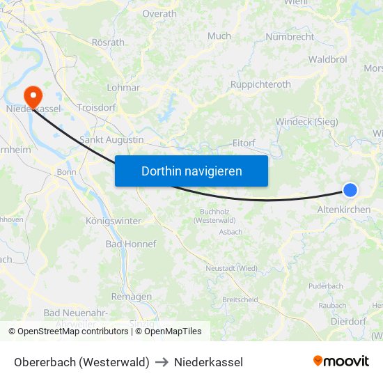 Obererbach (Westerwald) to Niederkassel map