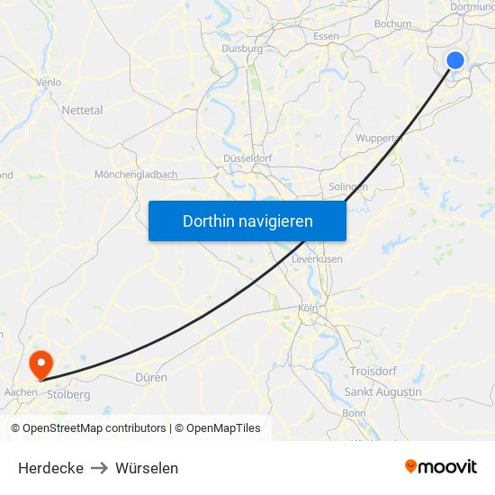 Herdecke to Würselen map