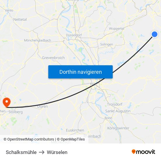 Schalksmühle to Würselen map