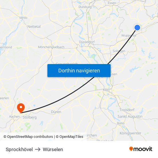 Sprockhövel to Würselen map