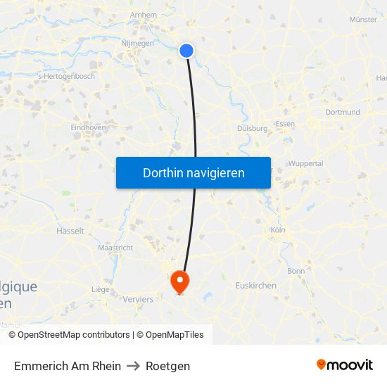 Emmerich Am Rhein to Roetgen map