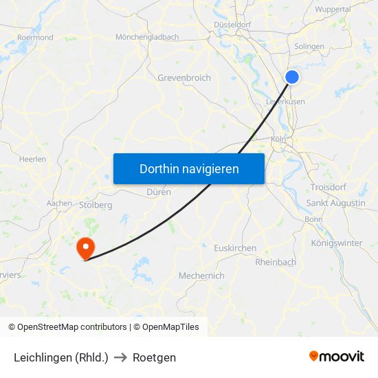 Leichlingen (Rhld.) to Roetgen map