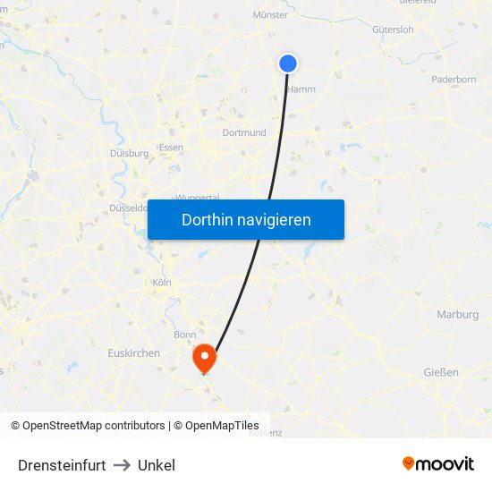 Drensteinfurt to Unkel map