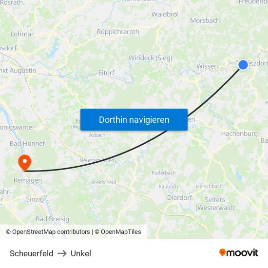 Scheuerfeld to Unkel map