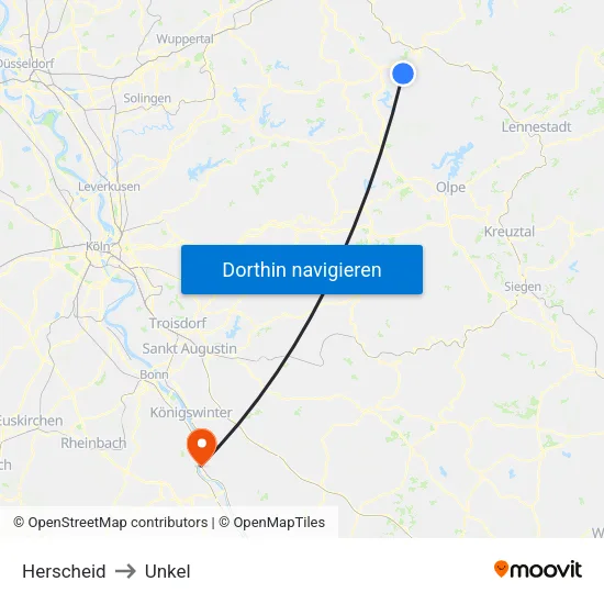 Herscheid to Unkel map