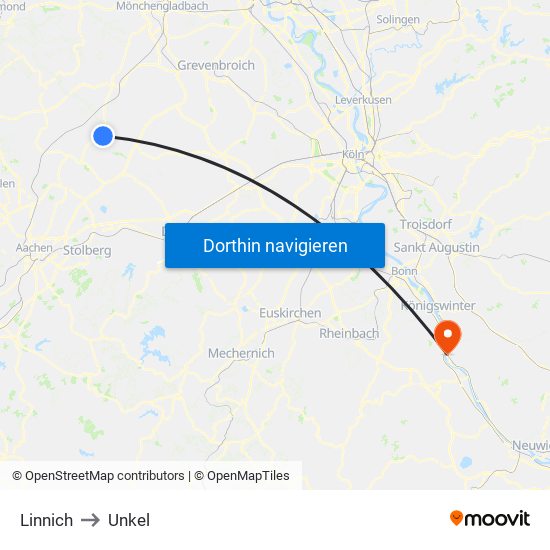 Linnich to Unkel map