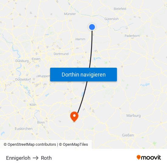 Ennigerloh to Roth map